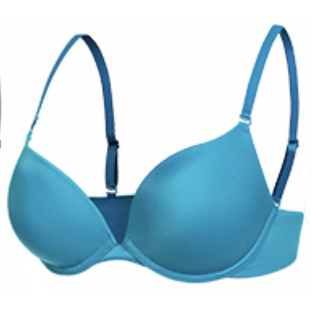 Women's Comfort Underwire T-Shirt Bra Posture Corrector Everyday Basic 38DD Blue